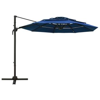 Sonnenschirm mit Aluminium-Mast 4-lagig Azurblau 3x3 m