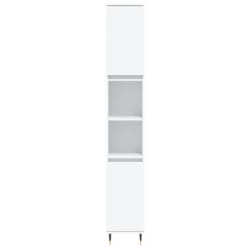 Badschrank Weiß 30x30x190 cm Holzwerkstoff