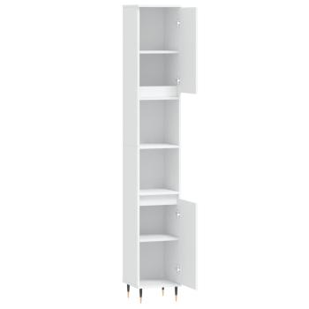Badschrank Weiß 30x30x190 cm Holzwerkstoff
