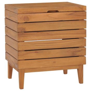 ARDEBO.de - Wäschekorb 40×30×45 cm Teak Massivholz