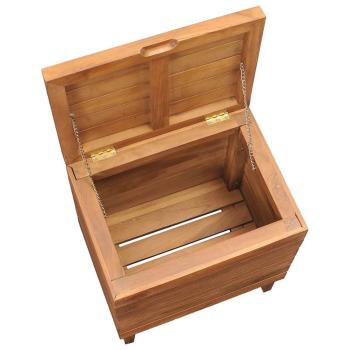 Wäschekorb 40×30×45 cm Teak Massivholz