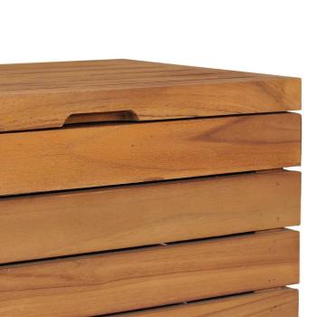 Wäschekorb 40×30×45 cm Teak Massivholz