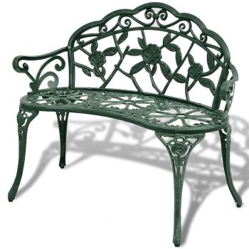 ARDEBO.de - Gartenbank 100 cm Aluminiumguss Grün