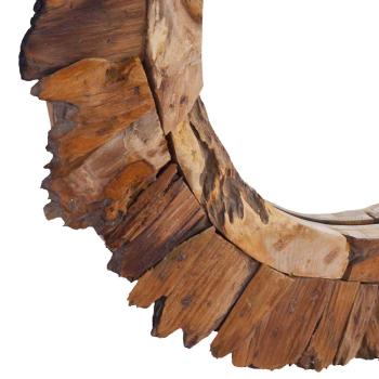 Wandspiegel 60 cm Teak Rund