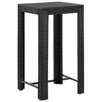ARDEBO.de - Garten-Bartisch Schwarz 60,5x60,5x110,5 cm Poly Rattan