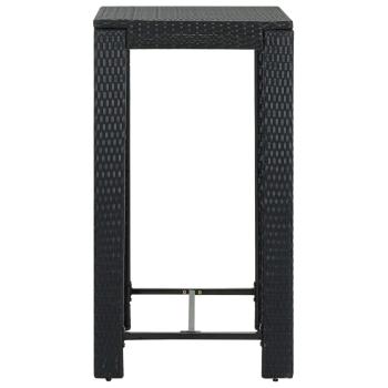 Garten-Bartisch Schwarz 60,5x60,5x110,5 cm Poly Rattan