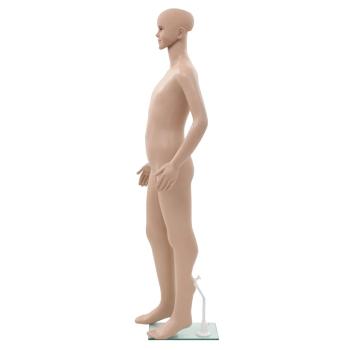 Ganzkörper-Schaufensterpuppe Kind mit Glassockel Beige 140 cm