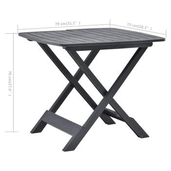 Gartentisch Klappbar Anthrazit 79x72x70 cm Kunststoff