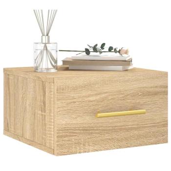 Wand-Nachttische 2 Stk. Sonoma-Eiche 35x35x20 cm