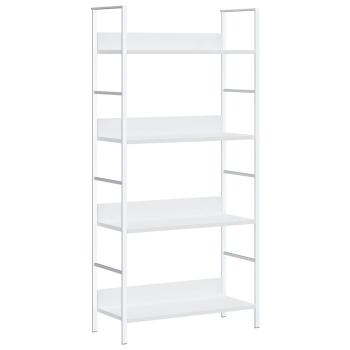 Bücherregal 4 Regalböden Weiß 60×27,6×124,5 cm Holzwerkstoff