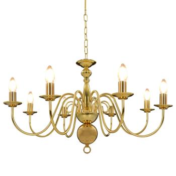 ARDEBO.de - Kronleuchter Golden für 8 x E14 Glühbirnen