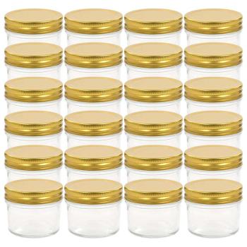 Marmeladengläser mit goldenen Deckeln 24 Stk. 110 ml