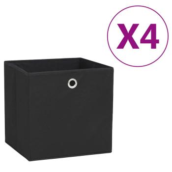 ARDEBO.de - Aufbewahrungsboxen 4 Stk. Vliesstoff 28x28x28 cm Schwarz