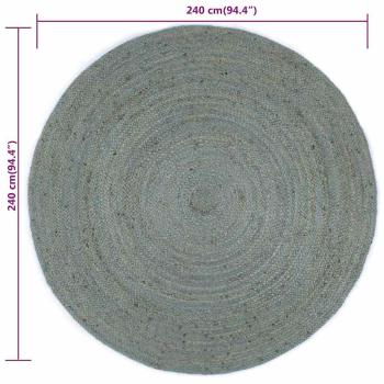 Teppich Handgefertigt Jute Rund 240 cm Olivgr?n