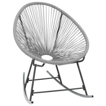 Schaukelstuhl Mondstuhl Grau Poly Rattan