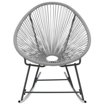 Schaukelstuhl Mondstuhl Grau Poly Rattan