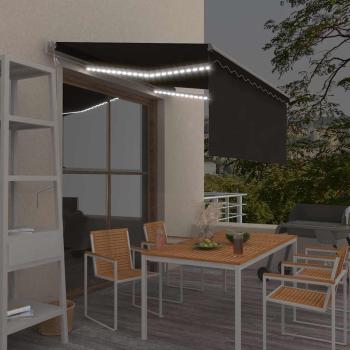 ARDEBO.de - Markise Automatisch mit Rollo LED Windsensor 3,5x2,5m Anthrazit