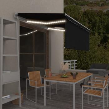 ARDEBO.de - Markise Automatisch mit Rollo LED Windsensor 3x2,5 m Anthrazit