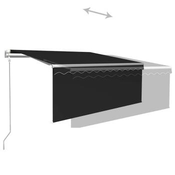 Markise Automatisch mit Rollo LED Windsensor 3x2,5 m Anthrazit