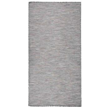 ARDEBO.de - Outdoor-Teppich Flachgewebe 100x200 cm Braun und Blau