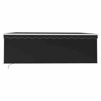 Markise Manuell Einziehbar mit Rollo & LED 4x3 m Anthrazit