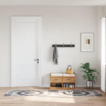 ARDEBO.de - Teppich Waschbar 80x150 cm Schwarz und Grau