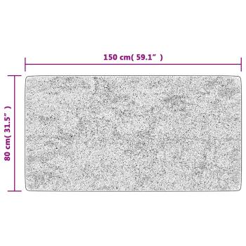 Teppich Waschbar 80x150 cm Schwarz und Grau
