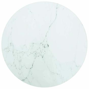 ARDEBO.de - Tischplatte Weiß Ø30x0,8 cm Hartglas in Marmoroptik
