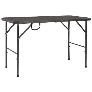 ARDEBO.de - Gartentisch Klappbar Braun 120x60x74 cm HDPE Rattan-Optik