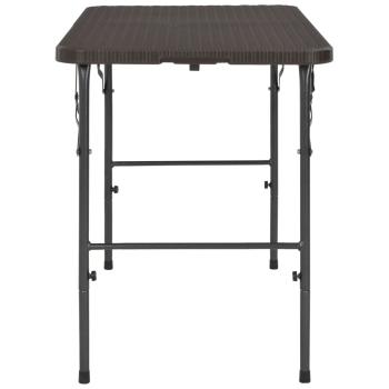 Gartentisch Klappbar Braun 120x60x74 cm HDPE Rattan-Optik