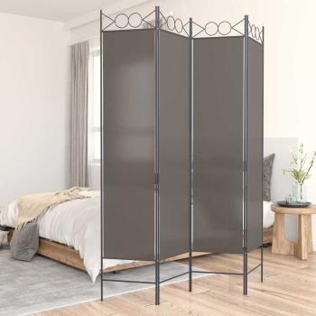 ARDEBO.de - 4-tlg. Paravent Anthrazit 160x200 cm Stoff