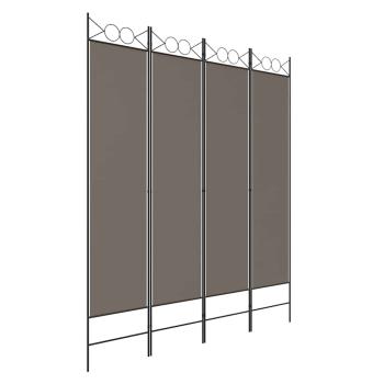 4-tlg. Paravent Anthrazit 160x200 cm Stoff