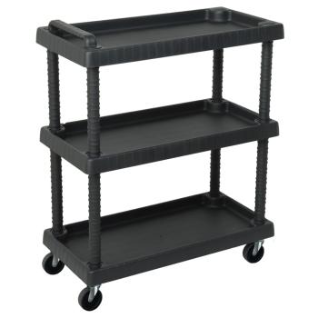 ARDEBO.de - Werkstattwagen 3 Etagen Schwarz 75x37,5x92 cm PP