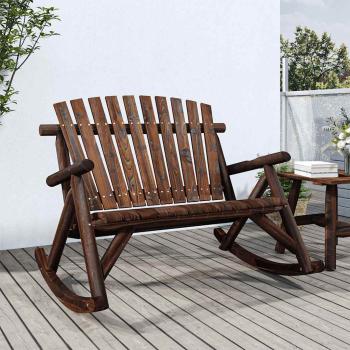 ARDEBO.de - Garten-Schaukelbank 2-Sitzer 123x96x102 cm Massivholz Fichte