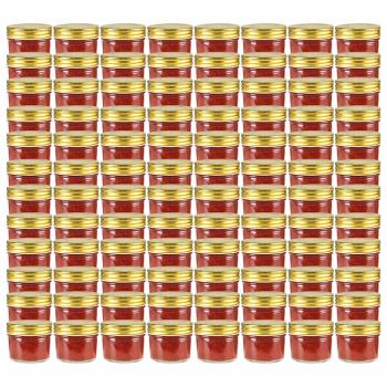 ARDEBO.de - Marmeladengläser mit goldenem Deckel 96 Stk. 110 ml