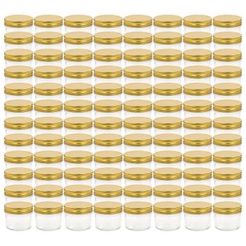 Marmeladengläser mit goldenem Deckel 96 Stk. 110 ml