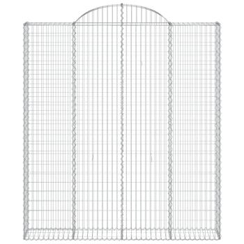 Gabione mit Hochbogen 200x30x220/240 cm Verzinktes Eisen