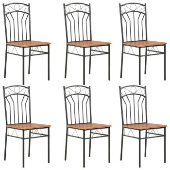 ARDEBO.de - Esszimmerstühle 6 Stk. Braun MDF