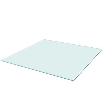 Tischplatte aus gehärtetem Glas quadratisch 800x800 mm