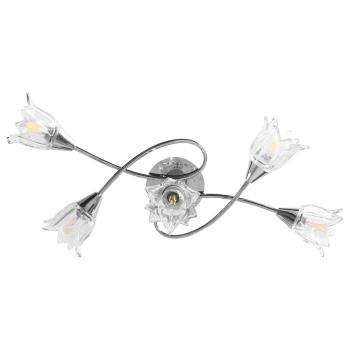 Deckenleuchte mit Glasschirmen für 5 E14 Glühlampen