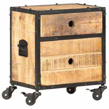 ARDEBO.de - Nachttisch 40x30x50 cm Raues Mangoholz