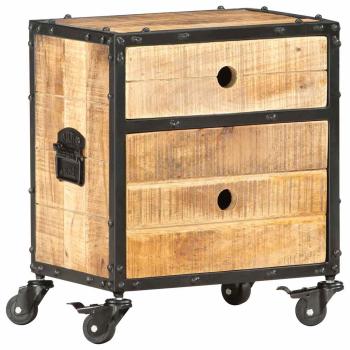 Nachttisch 40x30x50 cm Raues Mangoholz