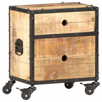 Nachttisch 40x30x50 cm Raues Mangoholz