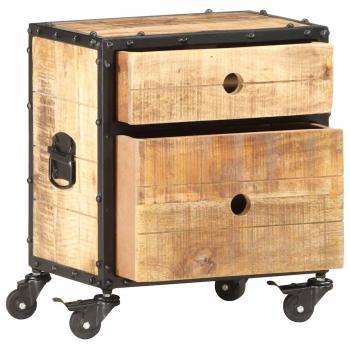 Nachttisch 40x30x50 cm Raues Mangoholz
