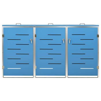 Mülltonnenbox für 3 Tonnen 207x77,5x115 cm Edelstahl
