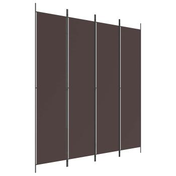 4-tlg. Paravent Braun 200x220 cm Stoff