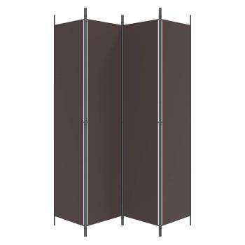 4-tlg. Paravent Braun 200x220 cm Stoff