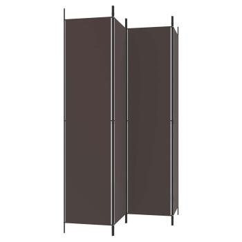 4-tlg. Paravent Braun 200x220 cm Stoff