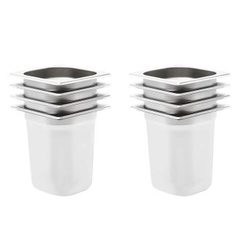 ARDEBO.de - Gastronormbehälter 8 Stk. GN 1/6 200 mm Edelstahl