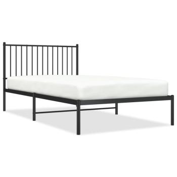 Bettgestell mit Kopfteil Metall Schwarz 107x203 cm